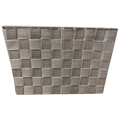 GREY WOVEN STORAGE BASKET, SMALL