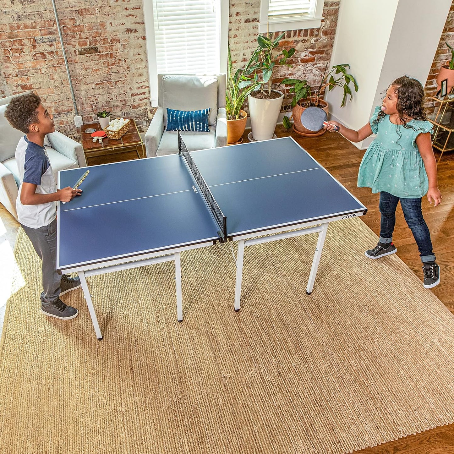 Compact Table Tennis Table Regulation Height for Authentic Play Space-Saving Easy Storage Design