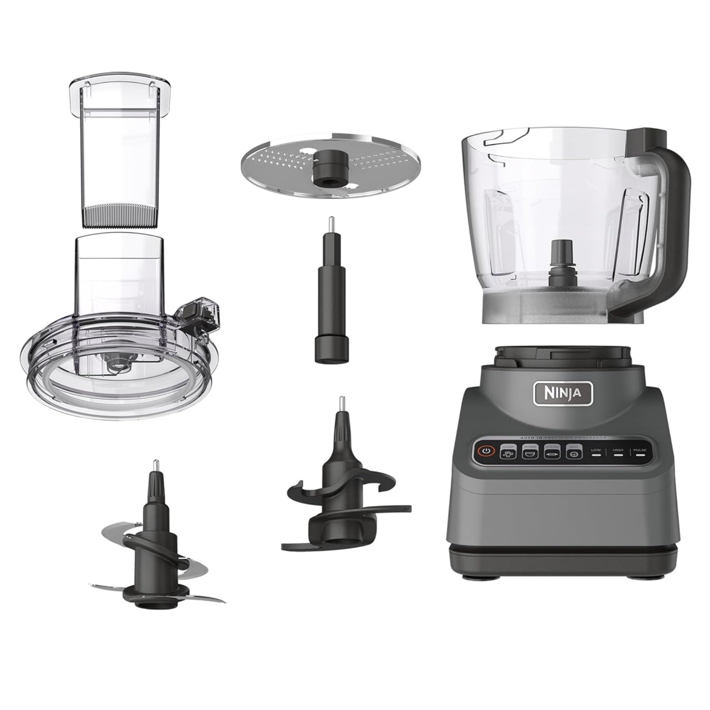 Food Processor - 1000 Peak Watts, 4 Functions: Chopping, Slicing, Purees, Dough, Includes 9-Cup Bowl, 3 Blades, Food Chute & Pusher