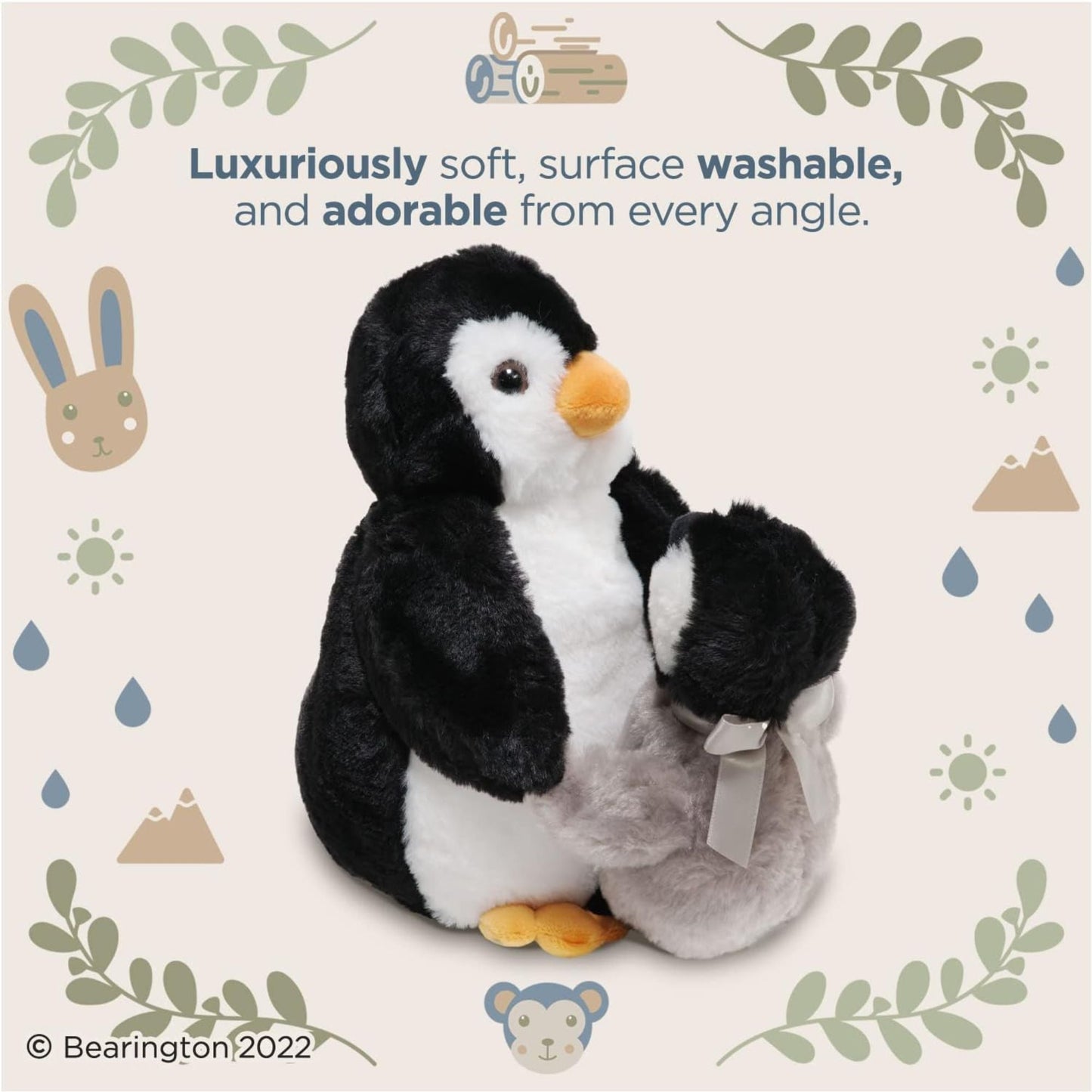 Wiggles and Wobbles Penguin with Baby Stuffed Animal Plushies