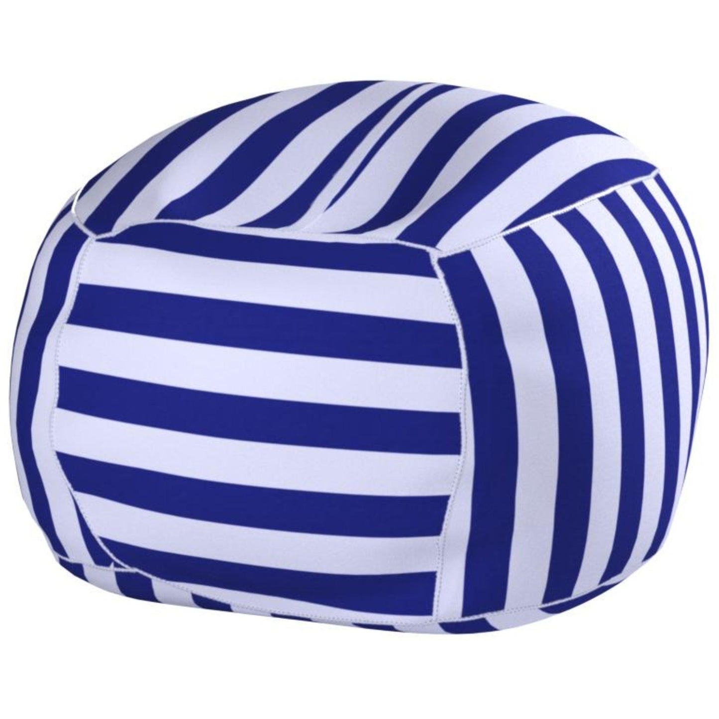 33" Bean Bag Storage Cover Blue & White Stripes Room Organizer Versatile Beanbag