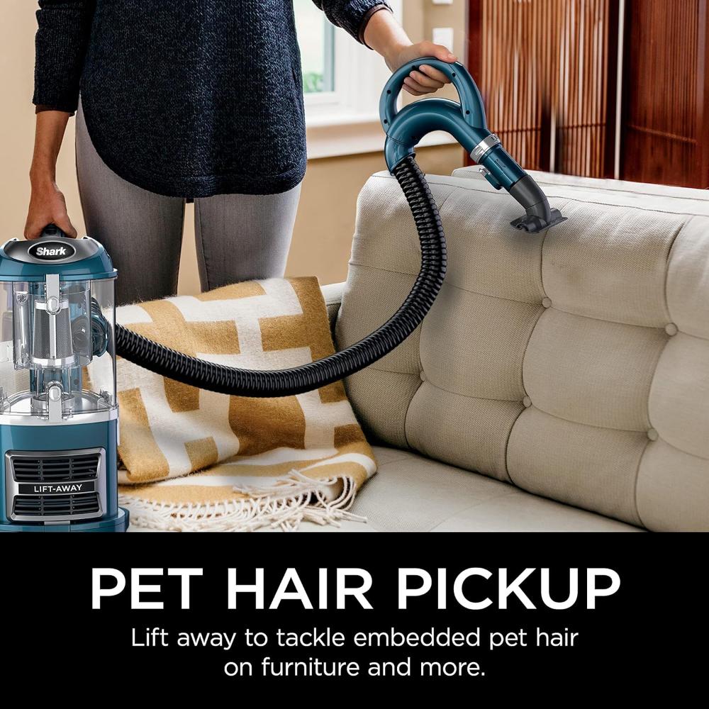 Lift-Away Upright Vacuum with Self-Cleaning Brushroll, HEPA Filter, Swivel Steering, Upholstery Tool & Pet Crevice Tool, Ideal for Pets & Multi-Surface, Teal