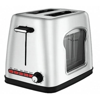 Wide Slot Toaster with See-Through Window 4 Toast Settings 6 Adjustable Temperature Controls