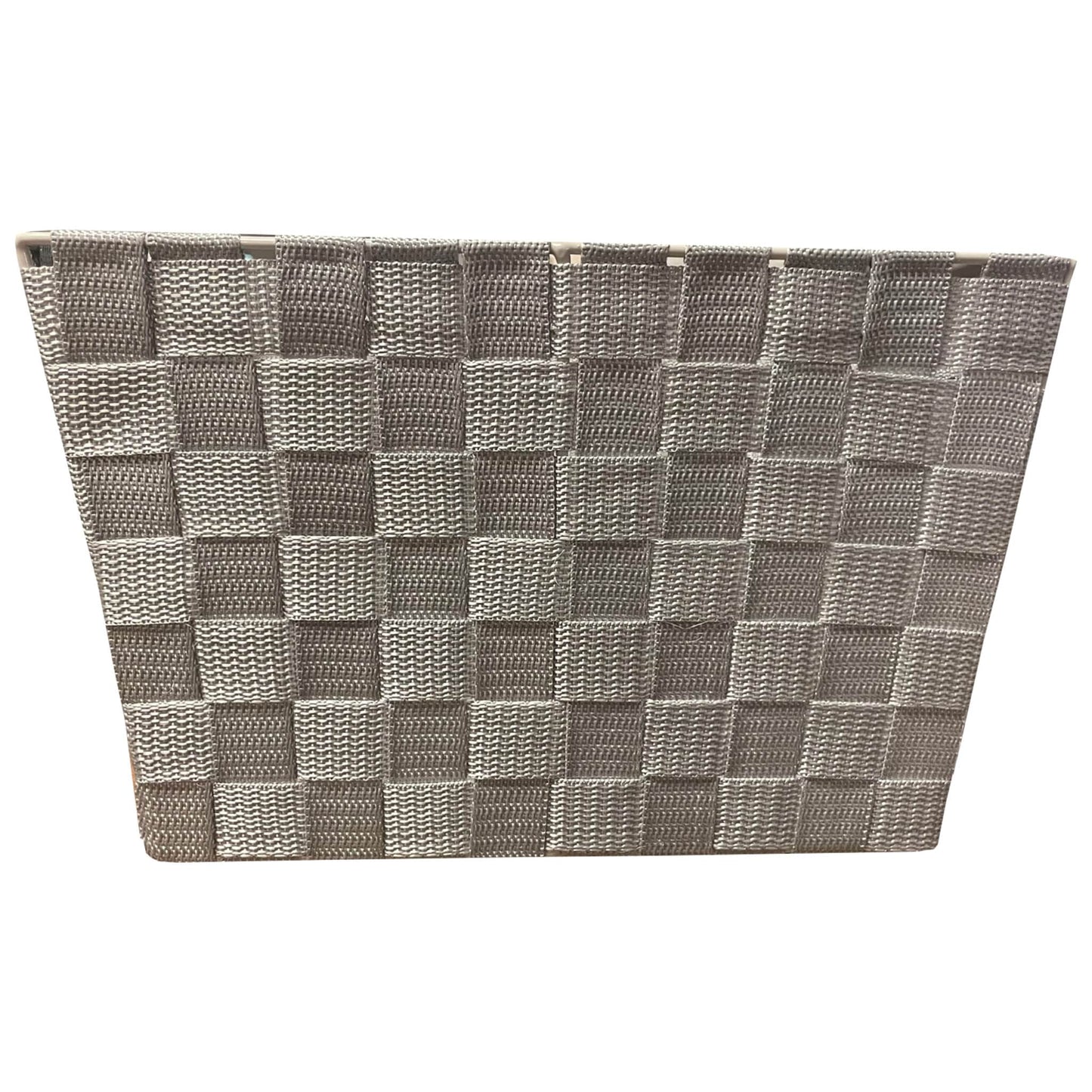 GREY WOVEN STORAGE BASKET, SMALL