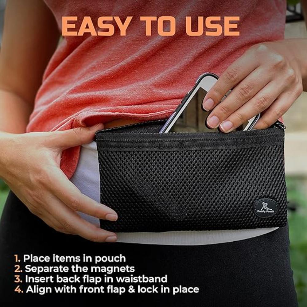 Unisex Running Fanny Pack - Men & Women | Waist Pack for Running, Walking, Traveling | Belt-Free, Chafe-Free, Bounce-Free | Water-Resistant with Magnetic Closure | XXL | Black