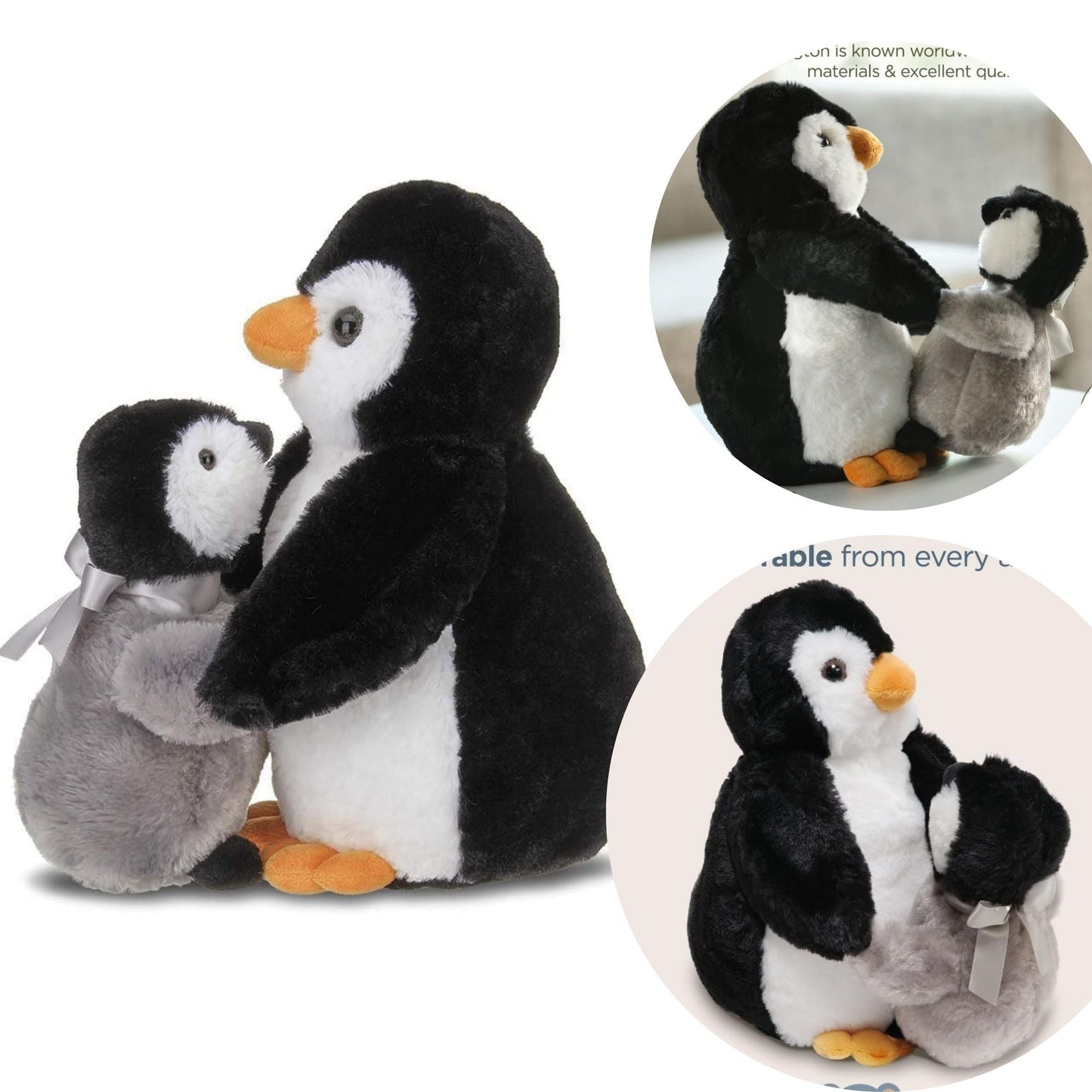 Wiggles and Wobbles Penguin with Baby Stuffed Animal Plushies