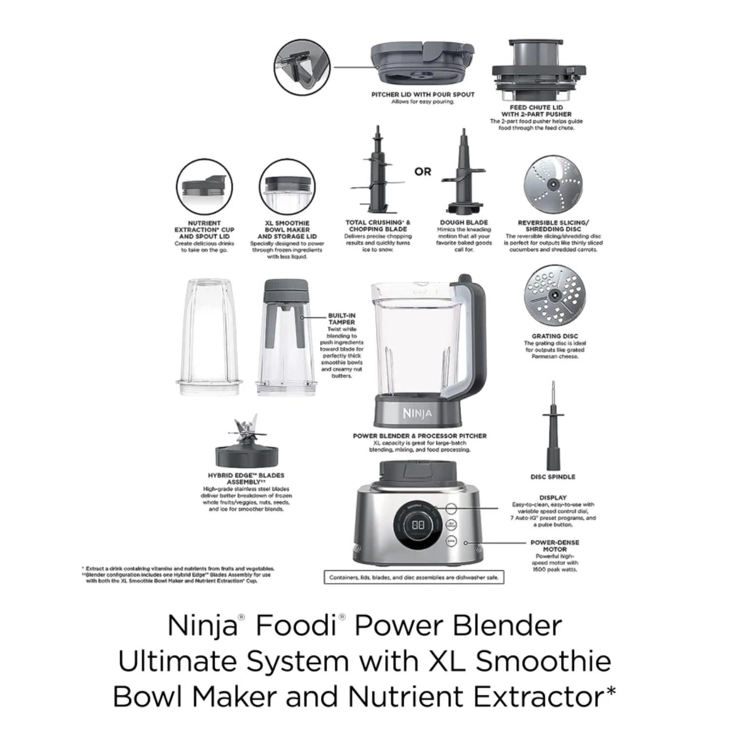 Power Blender Ultimate System Set with Smoothie Bowl Maker and Nutrition Extractor