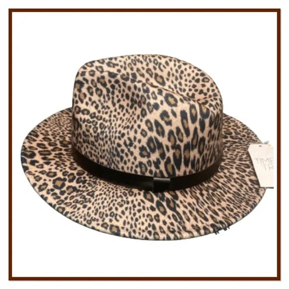 Leopard Print Fedora Hat for Women - One Size Fits All