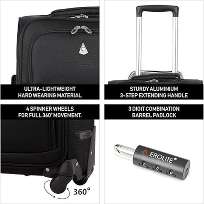 22" Airline-Approved Carry-On Suitcase Fits Maximum Allowance Luggage