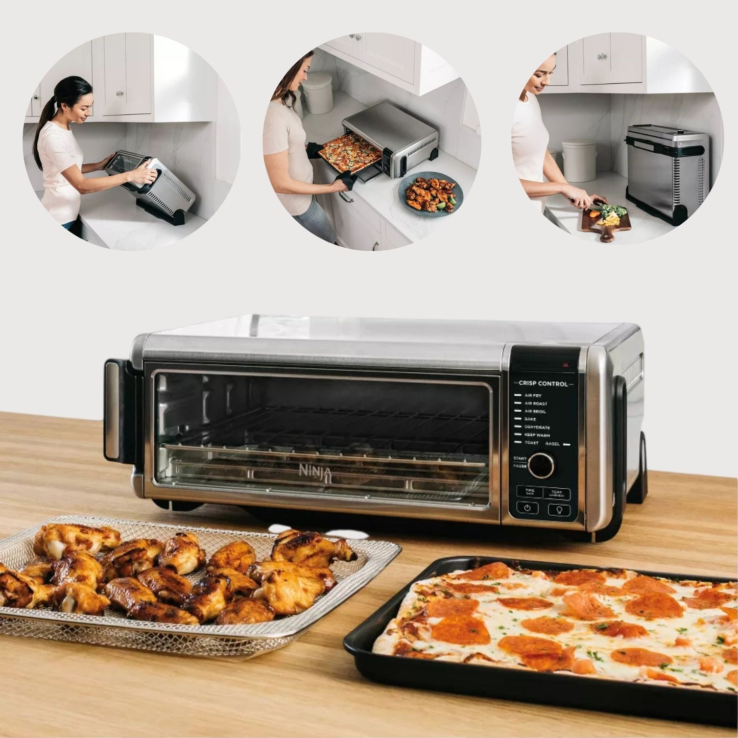 Digital Air Fryer Oven with Convection and 8-in-1 Cooking Functions Countertop Space-Saving Design