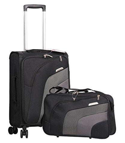 Ultra Lightweight Spinner Suitcase & Flight Bag Under Seat Shoulder Bag Set